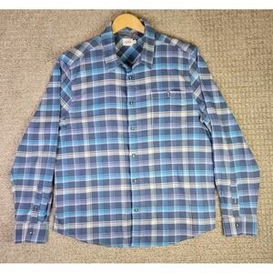 Fair Harbor Shirt Mens Size XL Blue Plaid Ultra‎ Stretch Flannel